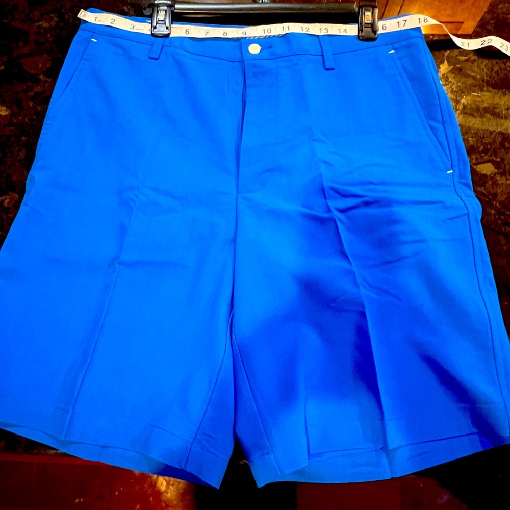 36W Blue FootJoy Golf Short with White FJ Belt Loop in Back and White Stitching